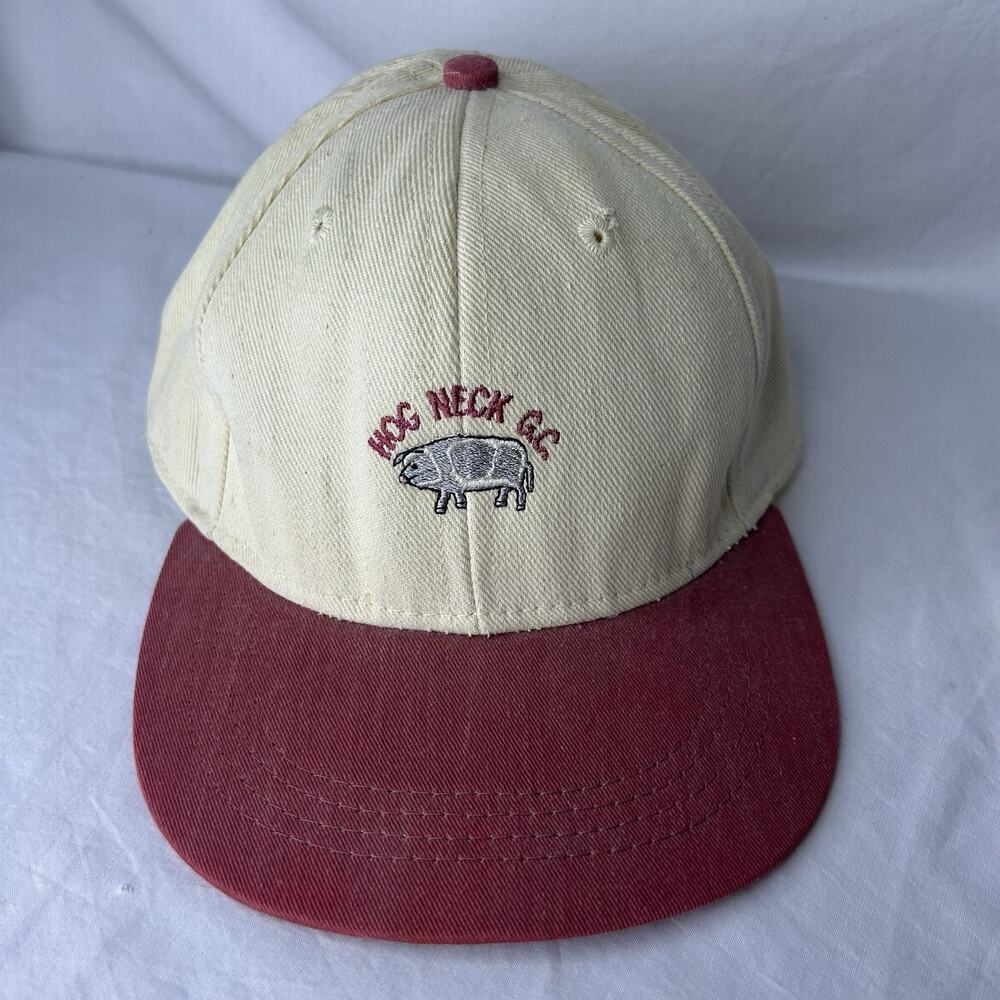 Hog Neck Golf Club Hat Leather Strap Strapback Vintage